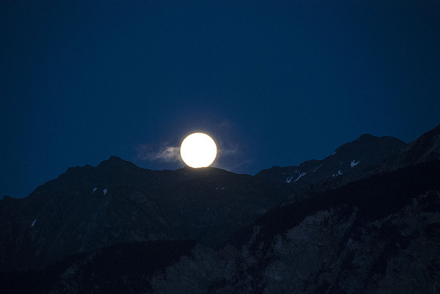 full moon swiss alps